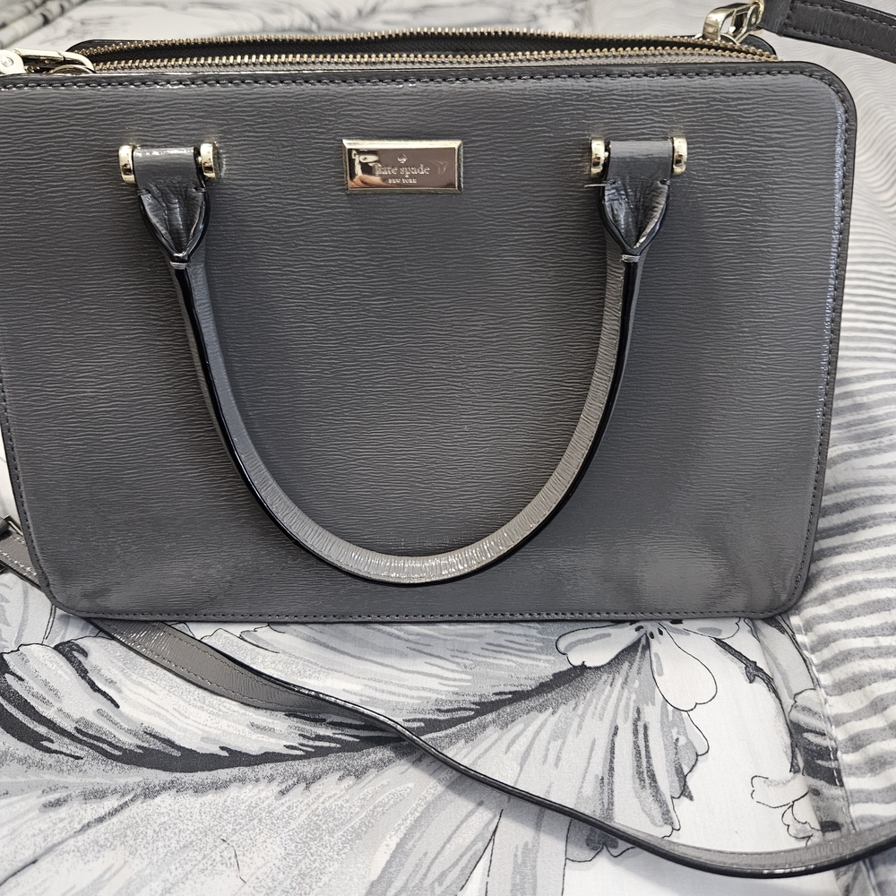 Kate Spade Gray Satchel with Detachable Strap